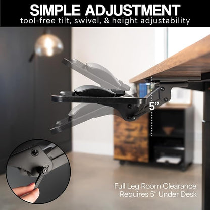 VIVO Adjustable Computer Keyboard and Mouse Platform Tray Ergonomic Under Table - Image 6