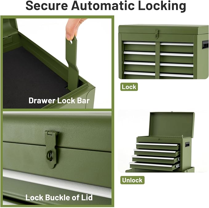 Goplus Tool Chest, 5 Drawers Rolling Tool Cabinet - Image 7