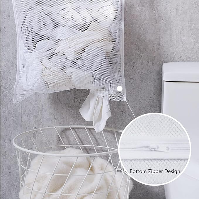 Hanging Laundry Hamper Bag, 2 Pack Over The Door Hanging Laundry Bag, 30 x 20 - Image 3