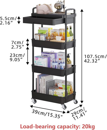 Calmootey 4-Tier Rolling Utility Cart - Image 5