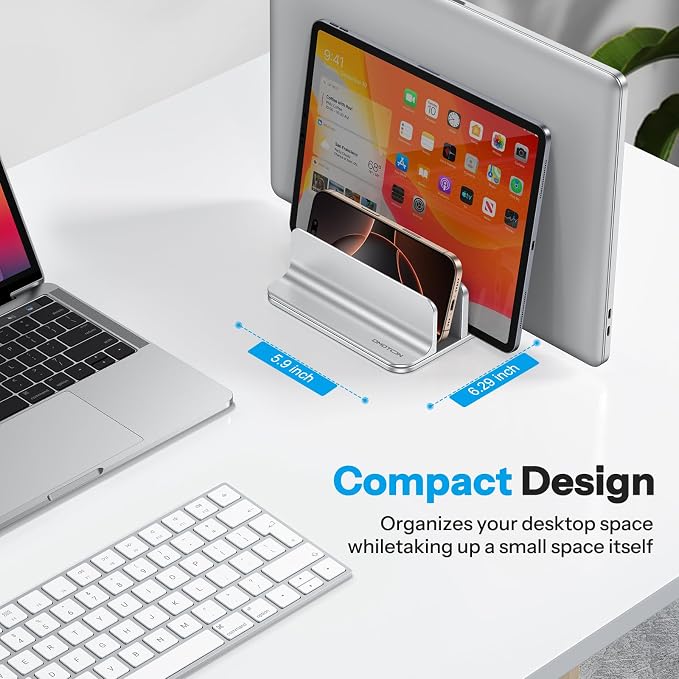 OMOTON Vertical Laptop Stand, Desktop Aluminum Mac Book Stand - Image 5