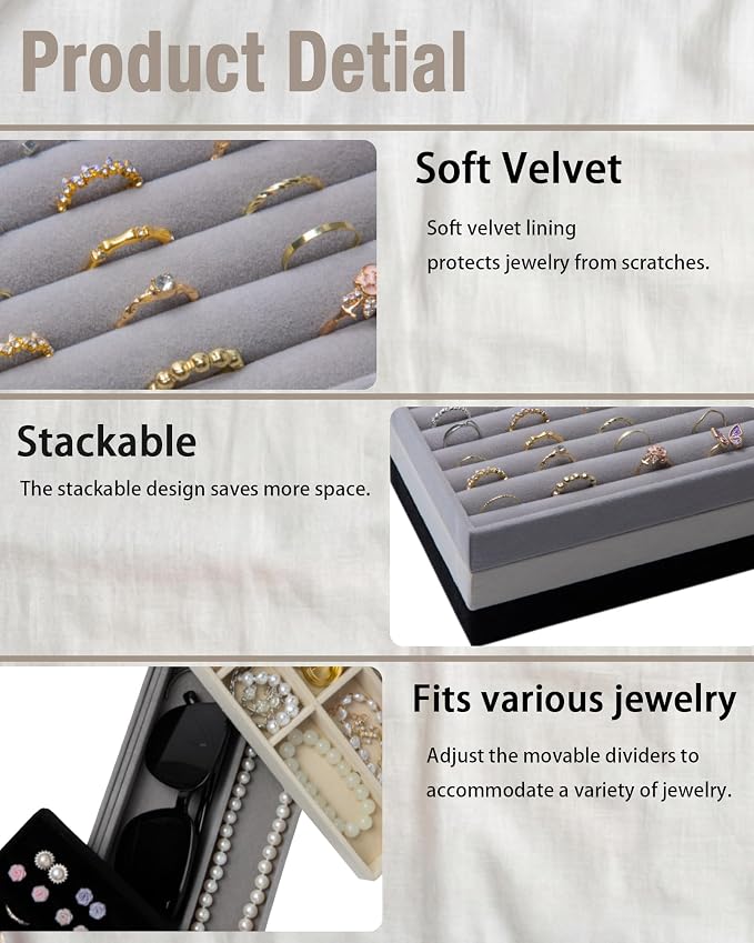 Velvet Jewelry Trays, Jewelry Organizer - Image 5