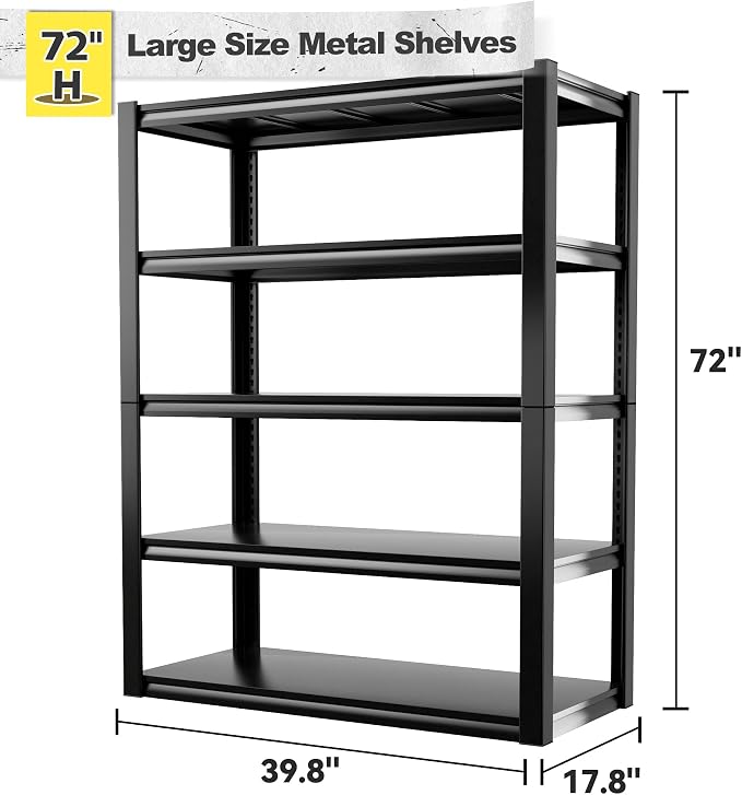 REIBII Garage Shelving Heavy Duty Storage Shelves, Extra Large Adjustable - Image 3