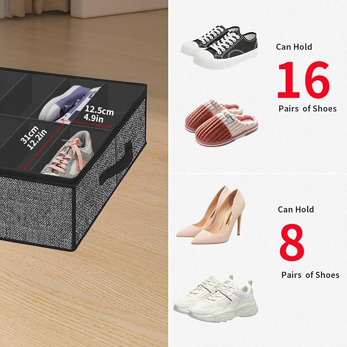 Onlyeasy Sturdy Under Bed Shoe Storage Solution Organizer - Image 7