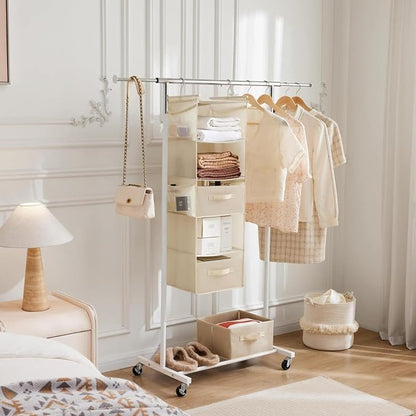 MAX Houser 5 Tier Shelf Hanging Closet Organizer, Cloth Hanging Shelf - Image 2