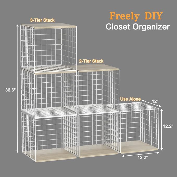 3PCS Stackable Closet Organizers and Storage, Closet Shelves - Image 3