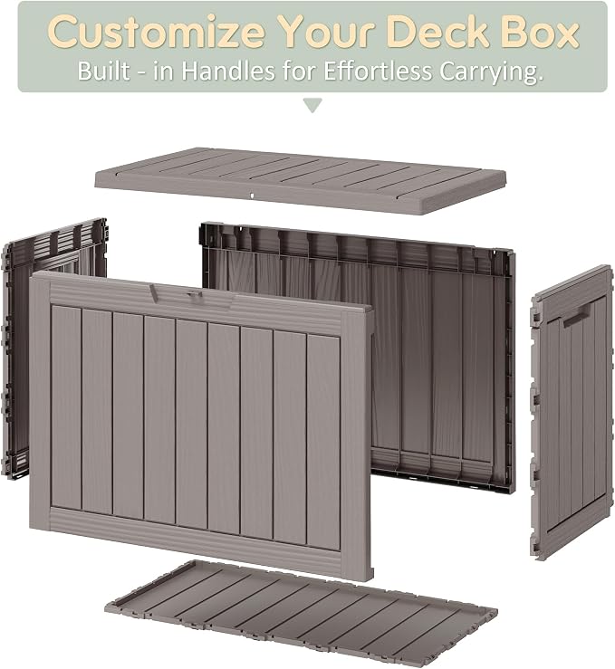 Outdoor Storage Box, Resin Deck Boxes Indoor and outdoor, Waterproof Storage - Image 6