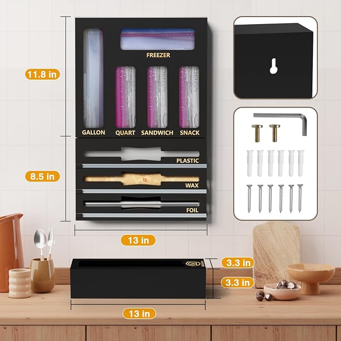 DALSHABET 9 IN1 Bamboo Storage Bag Drawer Organizer - Image 3