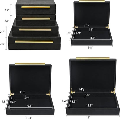 Faux Shagreen Leather Jewelry Boxes Set of 4 - Image 3