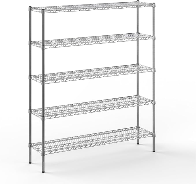 14" Deep x 54" Wide x 64" Height Wire Shelving Kit | 5-Tier | NSF Commercial by Regal+Altair