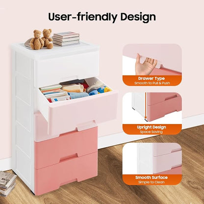 Plastic Drawers Dresser Storage Cabinet - Image 5