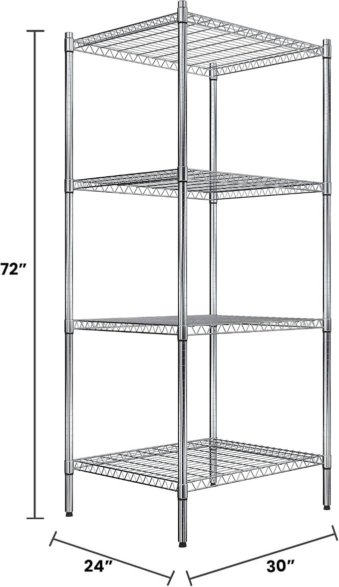 Quantum Storage Systems RWR72-2430LD Adjustable Wire Chrome 4 Shelves 72" H x - Image 2