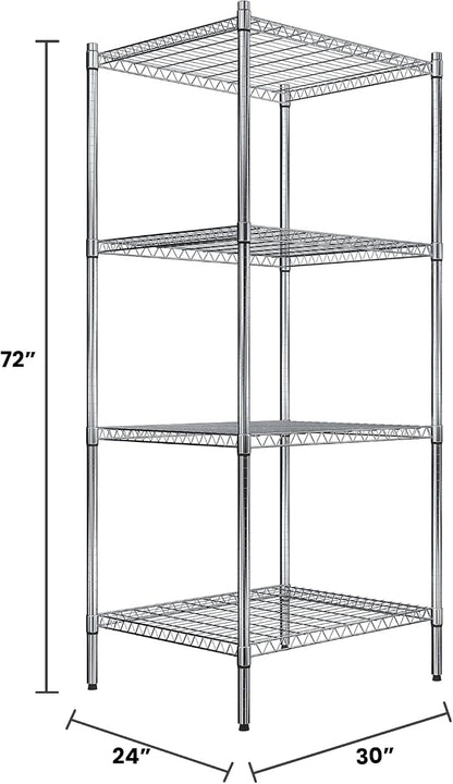 Quantum Storage Systems RWR72-2430LD Adjustable Wire Chrome 4 Shelves 72" H x - Image 2