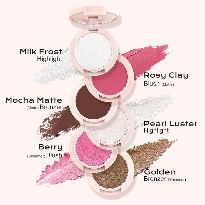 Color Nymph 3-IN-1 Face Palette, Ultra-Smoothy Creamy Blush Highlighter Bronzer - Image 3