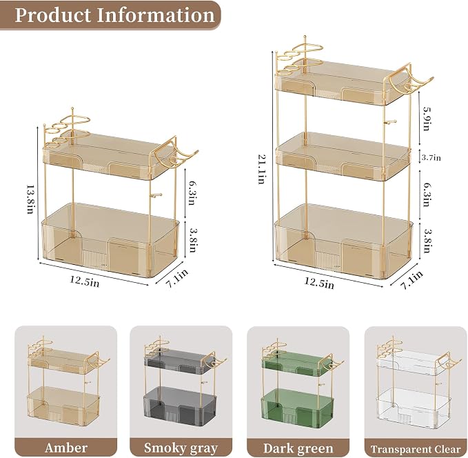 YCIA&DONE Bathroom Counter Organizer, Large Makeup Organizer Countertop - Image 4
