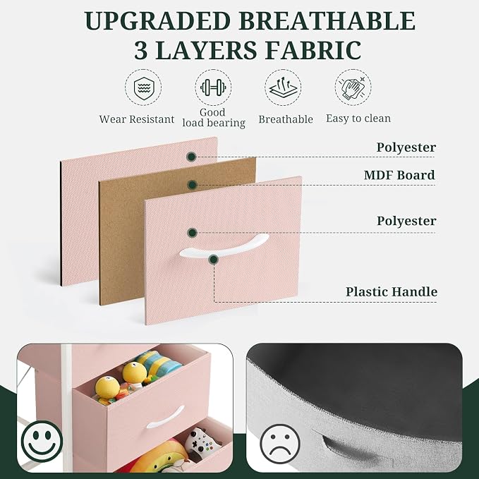 4 Drawers Dresser for Bedroom Fabric Storage Tower - Image 6