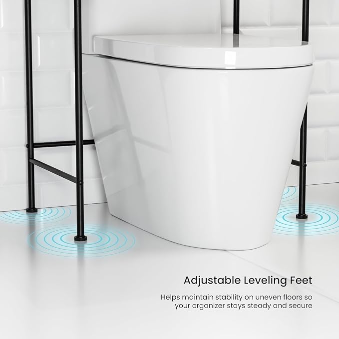 Home Zone Living Over-the-Toilet Bathroom Storage Cabinet Organizer | - Image 6