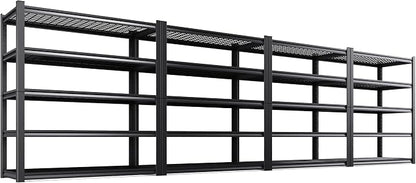 Set of 4 Heavy Duty Garage Shelving 5T Storage Shelves, Adjustable Metal by AOAORGG