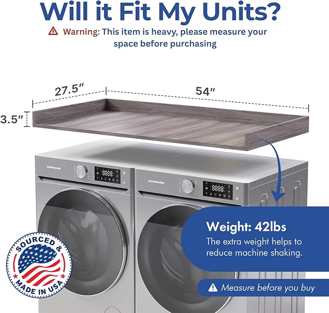 OfficeSimpli Washer Dryer Countertop, Made in USA, Non-Slip Pads, Easy Clean - Image 2