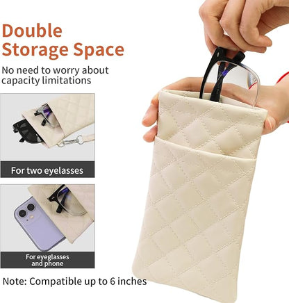 Double Eyeglass Case Soft Dual Glasses Case - Image 6