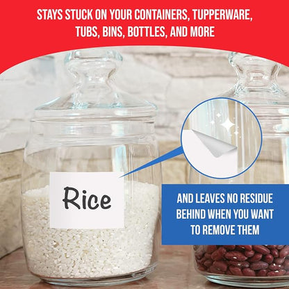 MESS Reusable Kitchen Labels – White Dry Erase, 3x4 in - Image 7