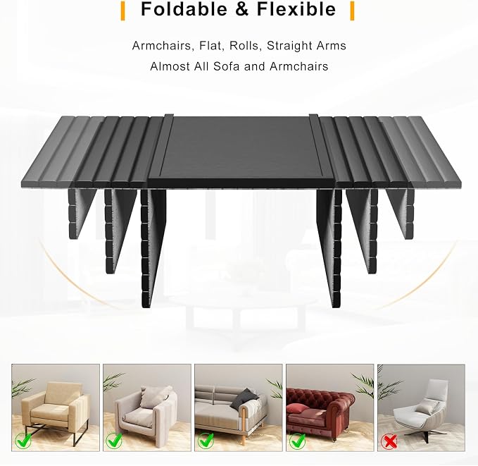 Bestjing Bamboo Sofa Armrest Tray Table - Image 4