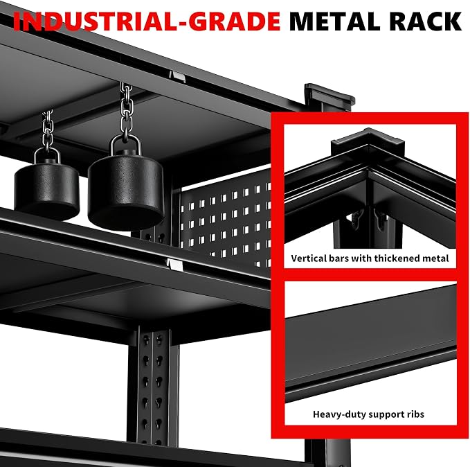 SILVEL 48.2" W Garage Shelving, 5000LBS Heavy Duty Metal Shelving, 2025 Solid - Image 7