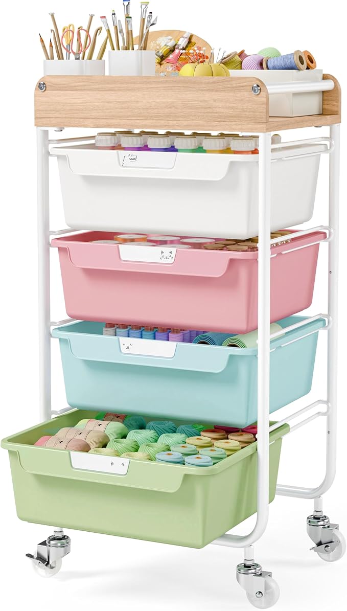 SYKIARIOL Rolling Craft Storage Cart by SYKIARIOL