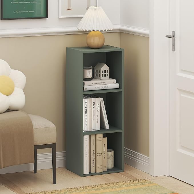 Furinno LUDER Book Shelf, 3-Cube Bookshelf, 9.3" x 12" x 31.5", - Image 2