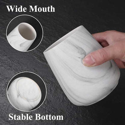 Marble White Toothbrush Holder for Bathroom - Image 3