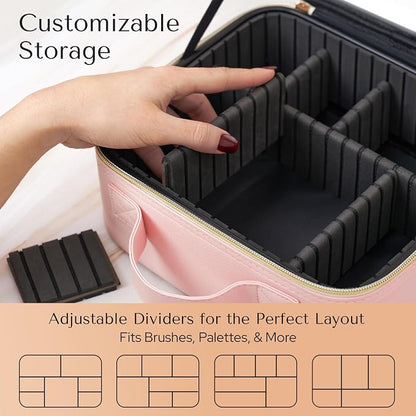Makeup Bag with LED Mirror – Travel Cosmetic Organizer with Lighted Mirror - Image 3