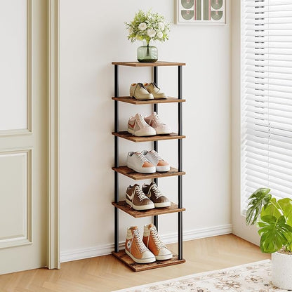 HOOBRO Vertical Shoe Rack, 6-Tier Narrow Shoe Shelf, Shoe Storage Organizer - Image 4