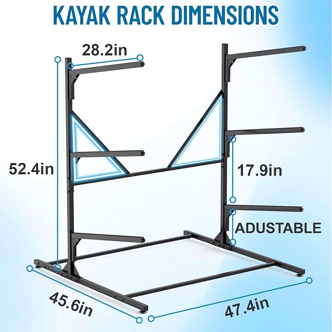 Kayak Storage Rack, Heavy Duty Freestanding Kayak Rack - Image 3