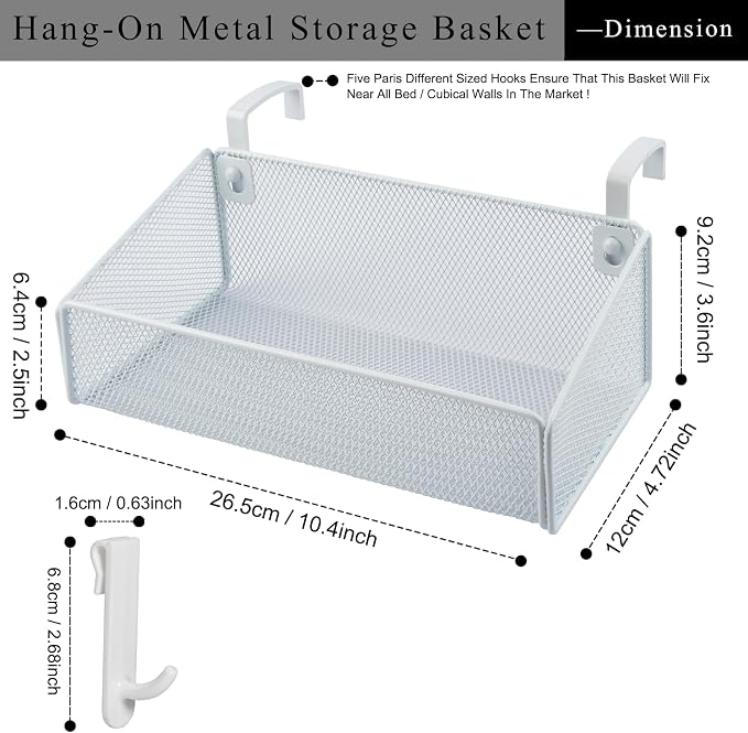 Bedside Caddy Shelf Hanging Storage Basket - Image 2