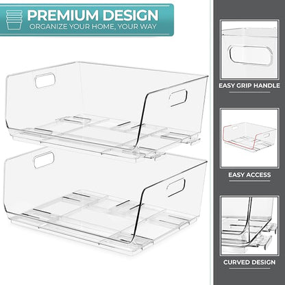 Sorbus Stackable Storage Bins Open Front - Image 7