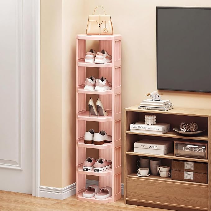 Kitstorack 5-Tier Vertical Plastic Shoe Rack, Freestanding Stackable Shoe - Image 2