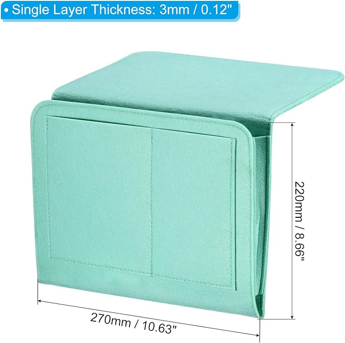 PATIKIL 11in Bedside Caddy, Bed Caddy Bedside Organizer Hanging Soft Felt 5 - Image 2