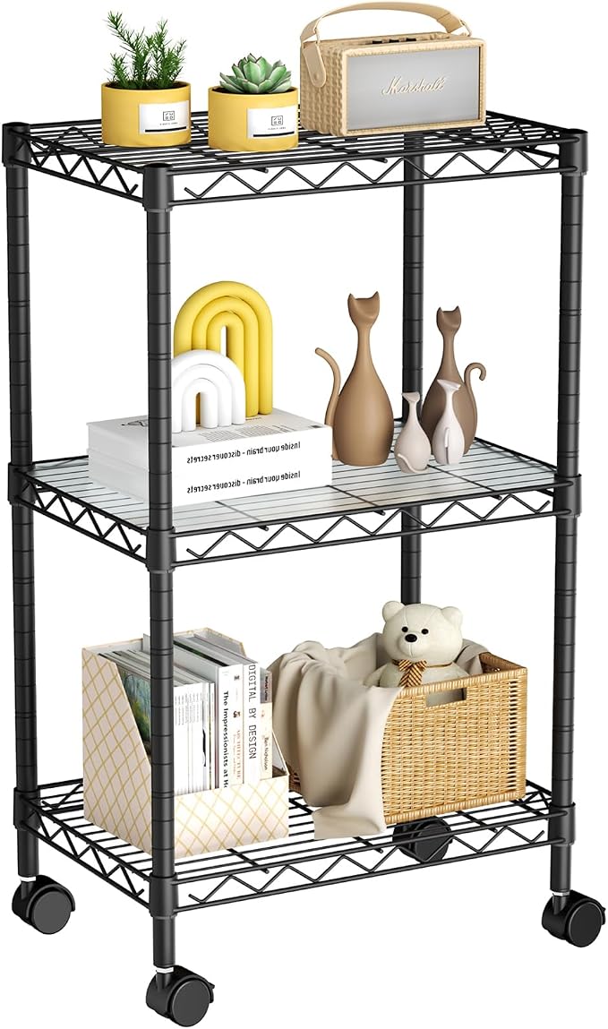Golpart Small Shelves Storage Wire Metal Adjustable Shelf Unit by Golpart