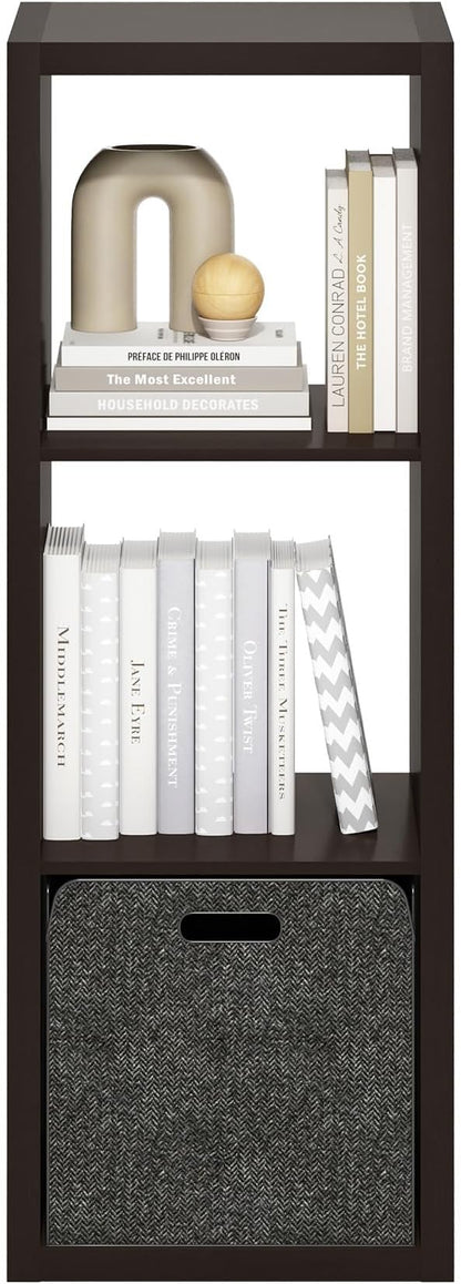Furinno Cubicle 3-Cube Book Shelf, Extra Thick Frame Bookshelf, Dark Oak | - Image 10