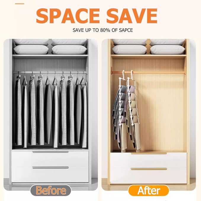 SEVEN LUCKY LIGHT 2Pcs Cloud Ladder Pants Hangers Space Saving - Image 4
