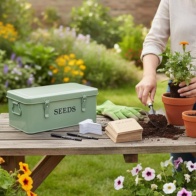 Seed Storage Organizer, Metal Seed Saving Box - Image 3