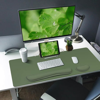 Bloss Keyboard and Mouse Wrist Rest + Leather Desk Mat, Desk Mat - Image 2