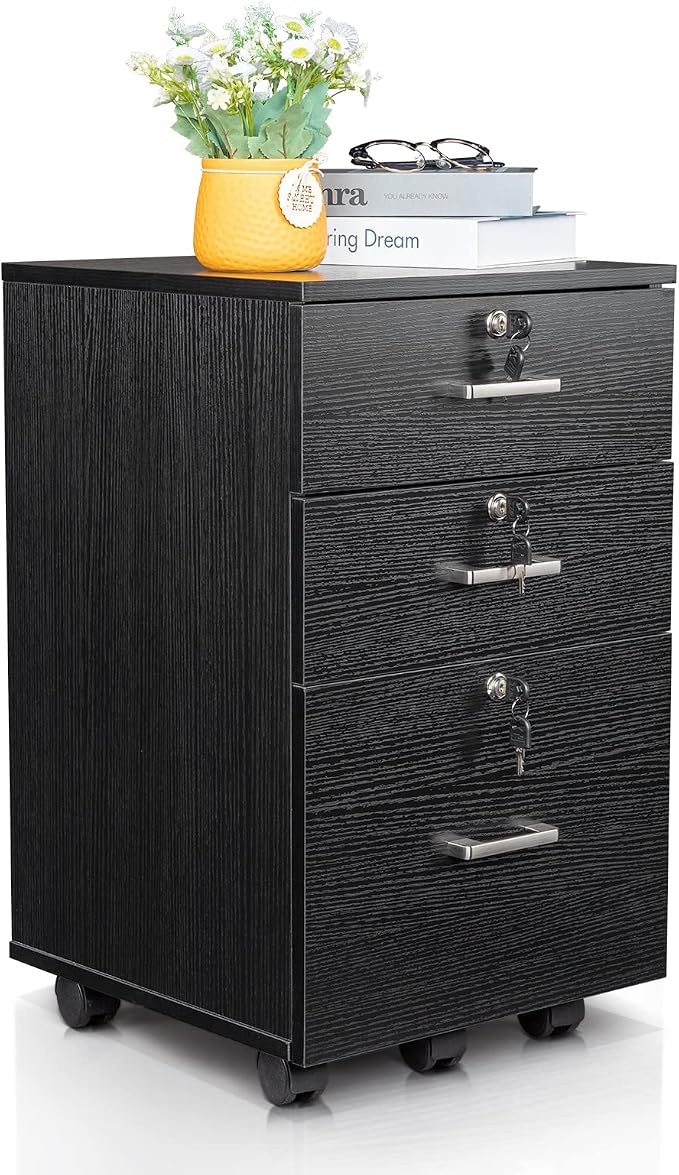 Karl home Wooden File Cabinet, 3 Drawer Vertical File Cabinets by Karlhome