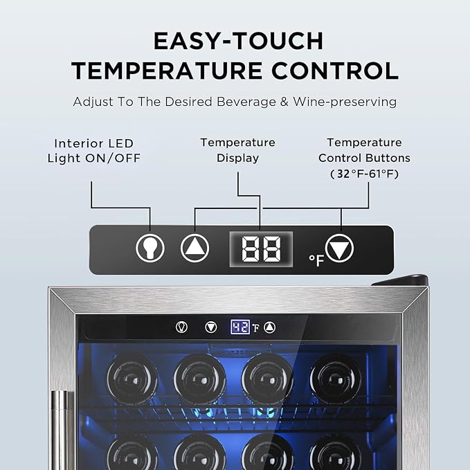 Wine Cooler 37 Bottle Freestanding Fridge - Image 3