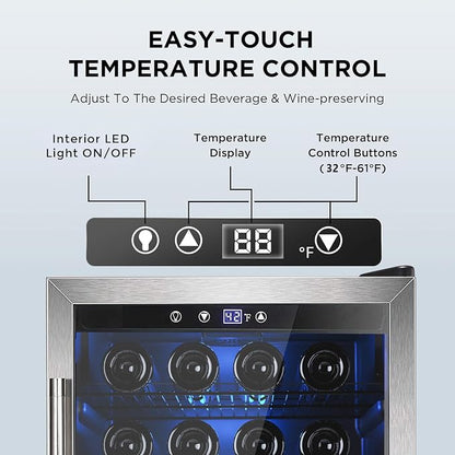Wine Cooler 37 Bottle Freestanding Fridge - Image 3