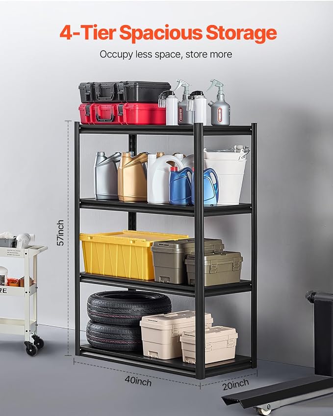 VEVOR Storage Shelves, 2400 lbs, 4 Tier Garage Storage Shelving - Image 3