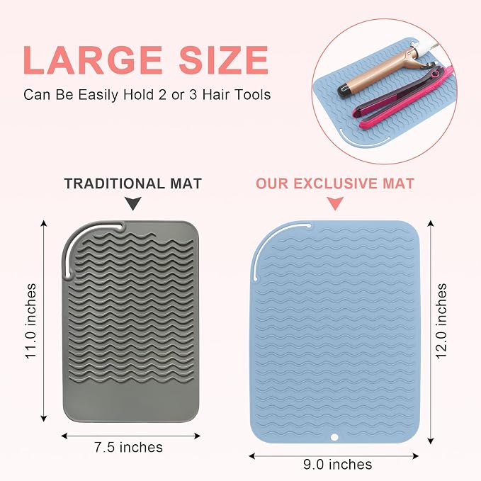 Plus Size Silicone Heat Resistant Mat, Portable Travel Hot Tools Pad Cover - Image 4
