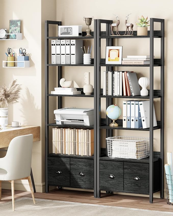 Furologee 6-Tier Bookshelf Set of 2, Tall Bookcase - Image 7