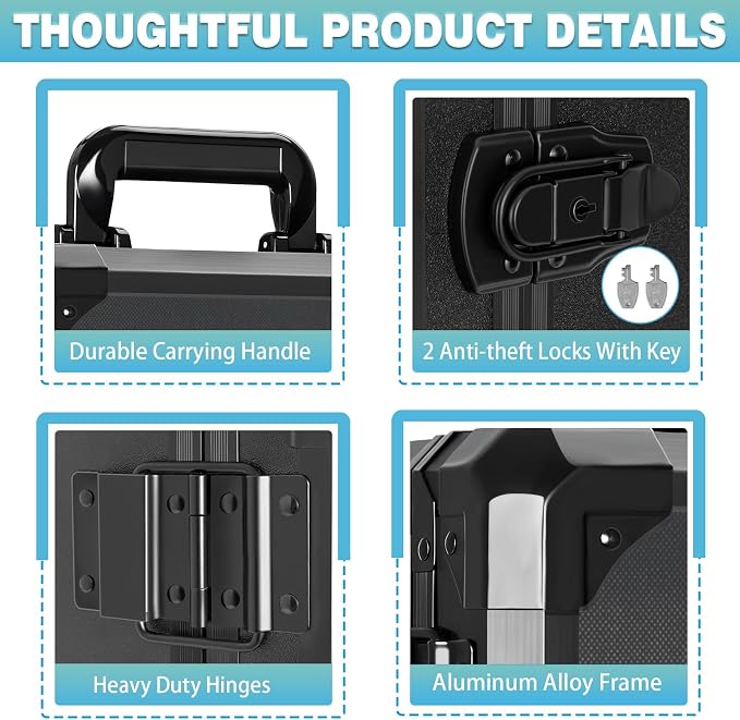 Miniatures Storage Case Miniatures Transport Case Aluminum Alloy Frame Display - Image 4