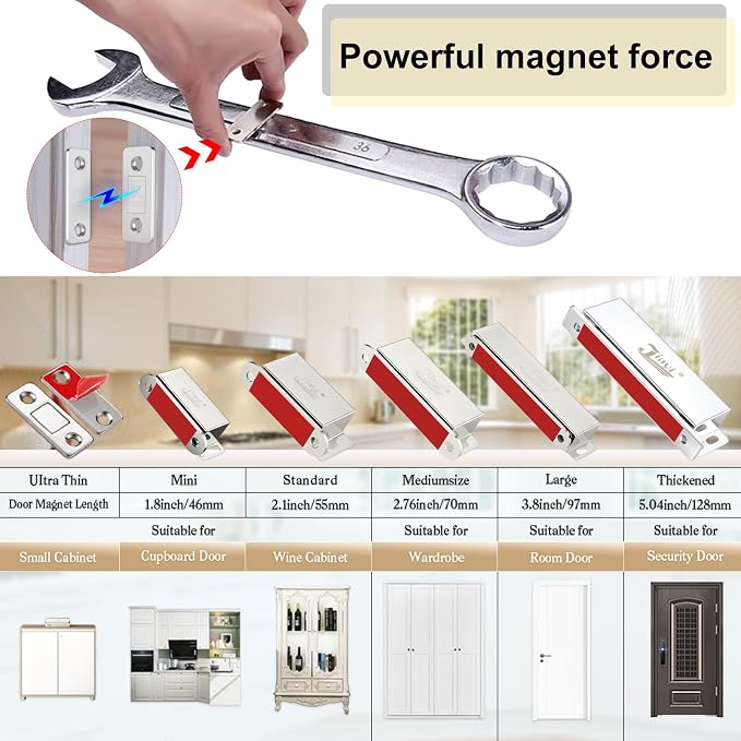Cabinet Door Magnets Jiayi 10 Pack Ultra Thin Magnetic Door Catch Stainless - Image 6